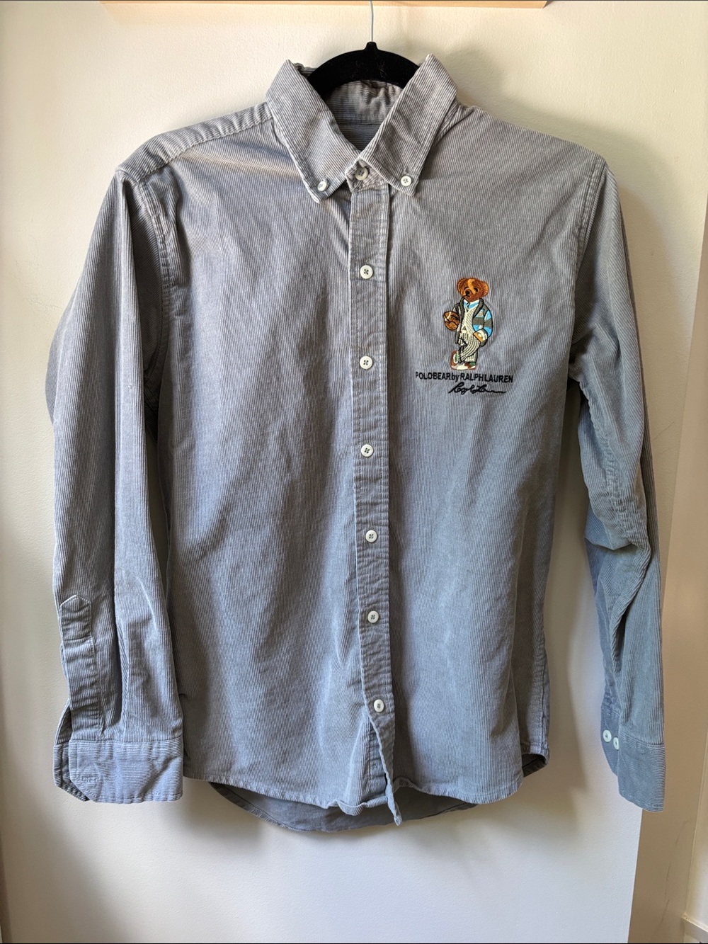 Polo by Ralph Lauren Gray Button-Down Shirt with Polo Bear